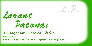 lorant patonai business card