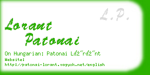 lorant patonai business card